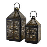 Outdoor Living - Windlicht Sankt Moritz black/gold, S/2