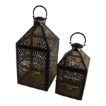 Outdoor Living - Windlicht Sankt Moritz black/gold, S/2