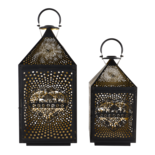 Outdoor Living - Windlicht Sankt Moritz black/gold, S/2