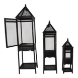 Outdoor Living - Windlicht Portugal hout, S/3