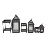 Outdoor Living - Windlicht Portugal hout, S/3