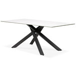 Maysun - Design Eettafel - VIVIAN Wit - Zwart 180x90cm