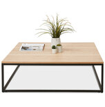 Maysun - Salontafel - PETRA - Naturel - Zwart 110x110x35cm