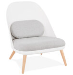 Maysun - Design Fauteuil - KAJAL Wit - Lichtgrijs