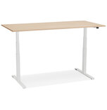 Maysun - Elektrisch Zit-Sta Bureau - DUNCAN Naturel - Wit 160x80cm