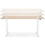 Maysun - Elektrisch Zit-Sta Bureau - DUNCAN Naturel - Wit 160x80cm