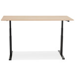 Maysun - Elektrisch Zit-Sta Bureau - DUNCAN Naturel - Zwart 160x80cm