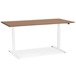 Maysun - Elektrisch Zit-Sta Bureau - DUNCAN Walnoot - Wit 140x70cm