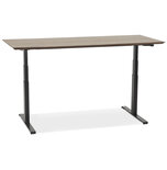 Maysun - Elektrisch Zit-Sta Bureau - COMFORT Walnoot - Zwart 180x90cm