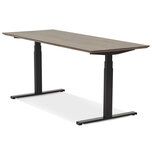 Maysun - Elektrisch Zit-Sta Bureau - COMFORT Walnoot - Zwart 180x90cm