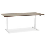 Maysun - Elektrisch Zit-Sta Bureau - COMFORT Walnoot - Wit 180x90cm