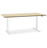 Maysun - Elektrisch Zit-Sta Bureau - COMFORT Naturel - Wit 180x90cm