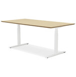 Maysun - Elektrisch Zit-Sta Bureau - COMFORT Naturel - Wit 180x90cm