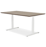 Maysun - Elektrisch Zit-Sta Bureau - COMFORT Walnoot - Wit 150x70cm