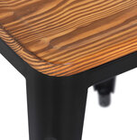 Maysun - Industriële Kruk- SAMIA Licht hout-Zwart 40x45cm