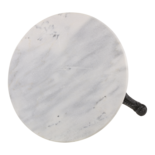 Outdoor Living - Bistrotafel met 60 cm rond marmer tafelblad kleur wit (per 5 stuks)