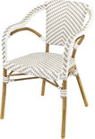 Maysun Gastro - Terrasstoel MADELEINE - Aluminium Frame Bamboe Look - Wicker - Grijs-Wit