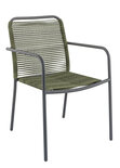 Maysun Gastro - Terrasstoel SAVANA - Metalen Frame Antraciet - Wicker - Olijf