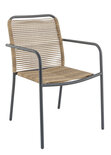 Maysun Gastro - Terrasstoel SAVANA - Metalen Frame Antraciet - Wicker - Naturel