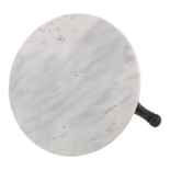 Outdoor Living - Bistrotafel met 60 cm rond marmer tafelblad kleur wit