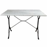 Outdoor Living - Bistrotafel gietijzer met recht marmer tafelblad 100 x 60 cm