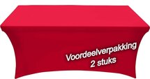 Outdoor Living - Buffettafelhoes - stretch - rood - 183x76x76cm (Voordeelverpakking 2 stuks)