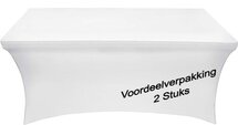 Outdoor Living - Buffettafelhoes - stretch - wit - 183x76x76cm (Voordeelverpakking 2 stuks)