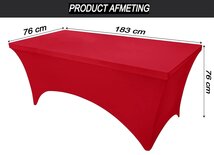 Outdoor Living - Buffettafelhoes - stretch - rood - 183x76x76cm (Voordeelverpakking 2 stuks)