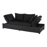 Loungebank Roma Black 210x80x66cm