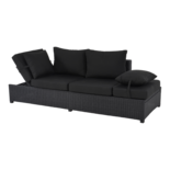 Loungebank Roma Black 210x80x66cm
