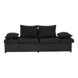 Loungebank Roma Black 210x80x66cm