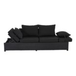 Loungebank Roma Black 210x80x66cm
