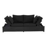 Loungebank Roma Black 210x80x66cm