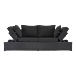 Loungebank Roma Black 210x80x66cm