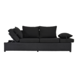 Loungebank Roma Black 210x80x66cm