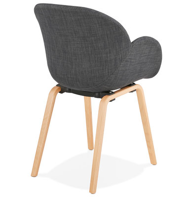 Design Stoel ELEGANS Donkergrijs-Naturel