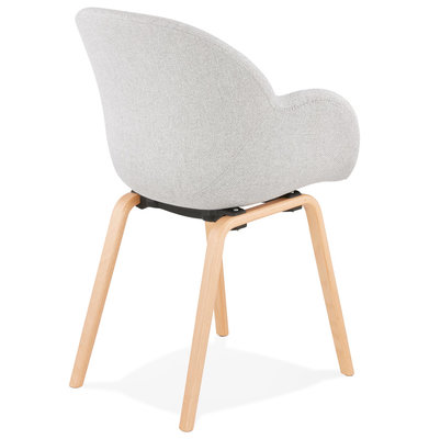 Design Stoel ELEGANS Lichtgrijs-Naturel