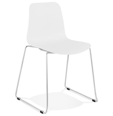 Eetkamerstoel BEE Wit-Chroom
