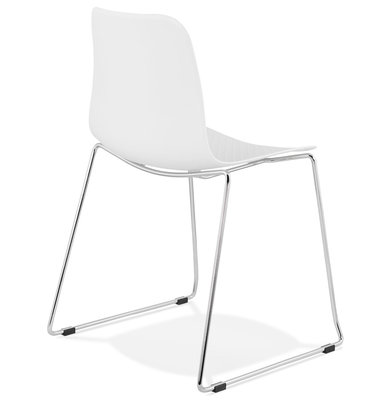 Eetkamerstoel BEE Wit-Chroom