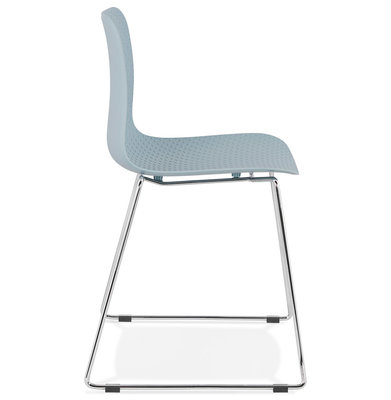 Eetkamerstoel BEE Blauw-Chroom