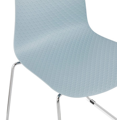 Eetkamerstoel BEE Blauw-Chroom