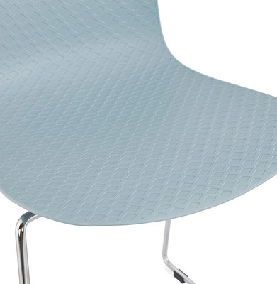 Eetkamerstoel BEE Blauw-Chroom