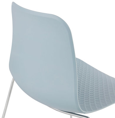 Eetkamerstoel BEE Blauw-Chroom