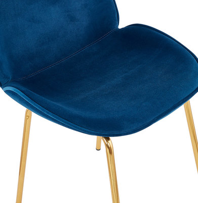 Eetkamerstoel AGATH Blauw-Goud