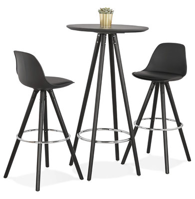 Bartafel DEBOO Zwart-Zwart 60x60x110cm