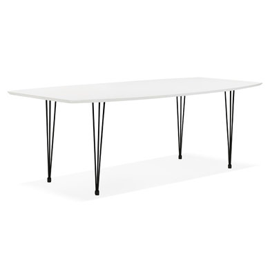 Eettafel DIAMANTO Wit-Zwart (170-270)x100x73 cm