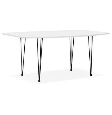 Eettafel DIAMANTO Wit-Zwart (170-270)x100x73 cm