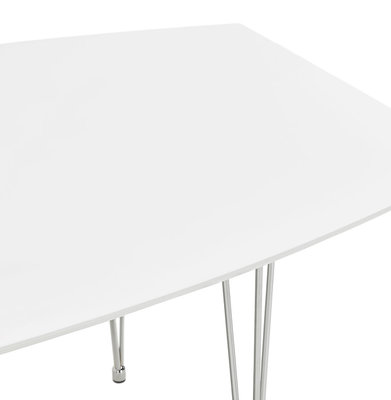 Eettafel DIAMANTO Wit-Chroom (170-270)x100x73 cm