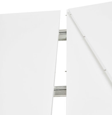 Eettafel DIAMANTO Wit-Chroom (170-270)x100x73 cm