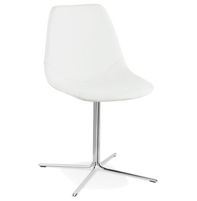 Eetkamerstoel BEDFORD Wit-Chroom